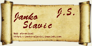 Janko Slavić vizit kartica